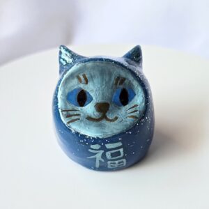 Daruma Cat - Cuarzo Azul